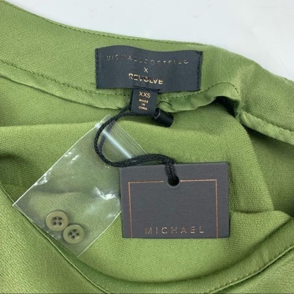 NWT NEW Michael Costello x Revolve Selene One Shoulder Romper Olive Green XXS - Picture 4 of 9